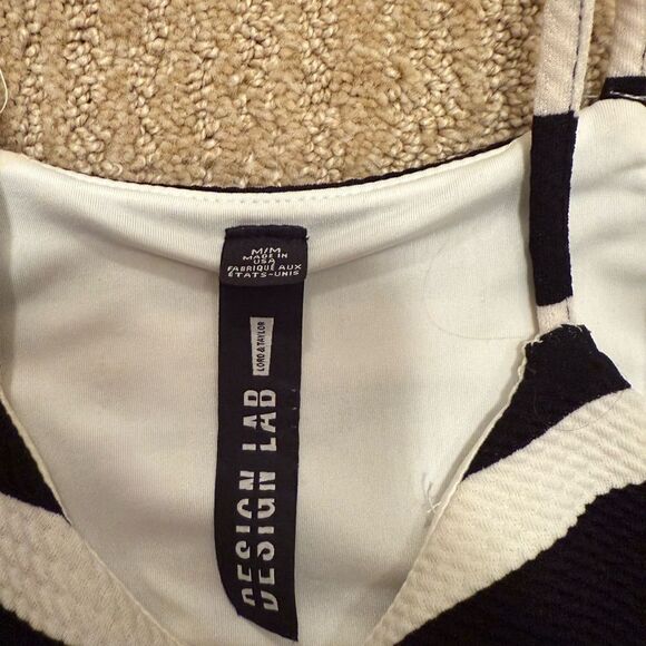 Design Lab Lord and Taylors Striped Black and White High neck Dress - Picture 5 of 5